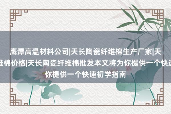 鹰潭高温材料公司|天长陶瓷纤维棉生产厂家|天长陶瓷纤维棉价格|天长陶瓷纤维棉批发本文将为你提供一个快速初学指南